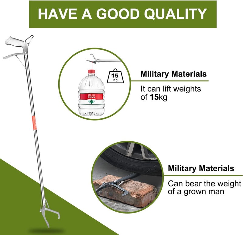 HOOJUKE Snake Grabber Professional All Aluminum Alloy Rattle Snake Catcher Tool Wide Jaw Handling Window Opener Pole Tool with Lock Snake Tongs 2pcs 60 Inch - Image 4